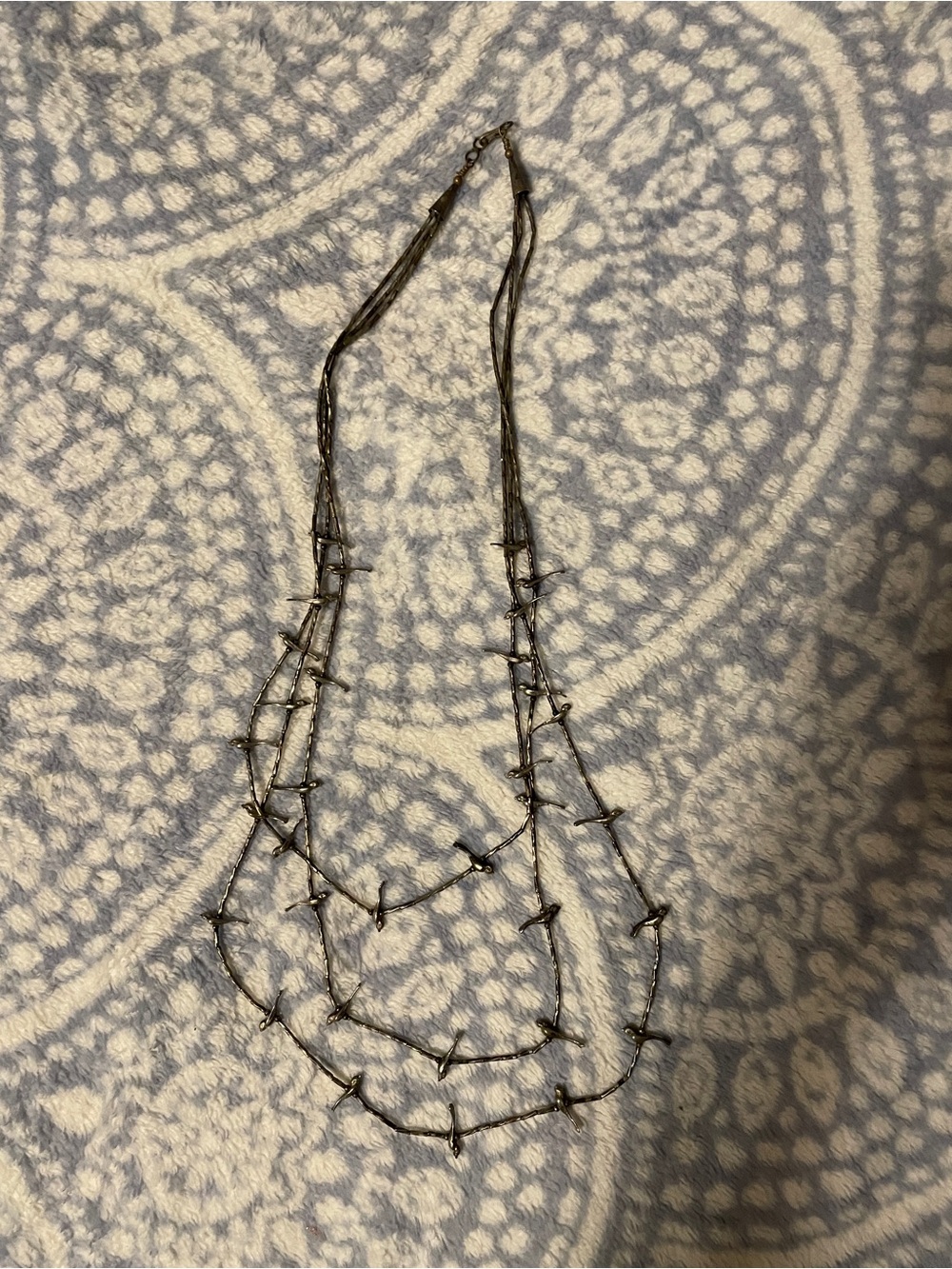 Multi-Strand Metallic Bird Statement Necklace